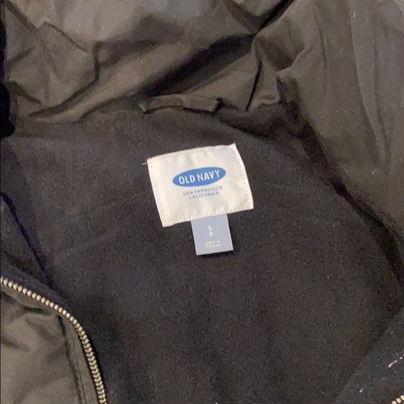 Old navy Black fleece lines puffer vest SMALL - Picture 6 of 8